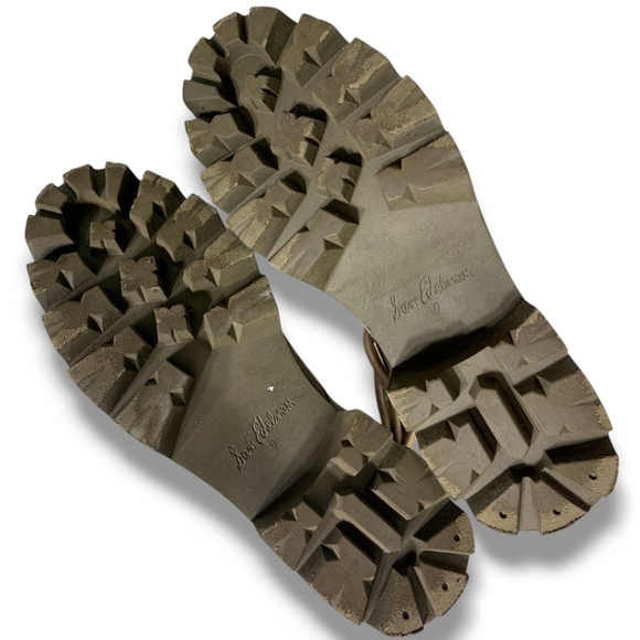 NWOB SAM EDELMAN Monna Lace up Lug Sole Loafer in desert olive, sz 7 - Picture 9 of 15